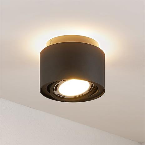 Arcchio Talima -LED-kattovalaisin, pyöreä, musta