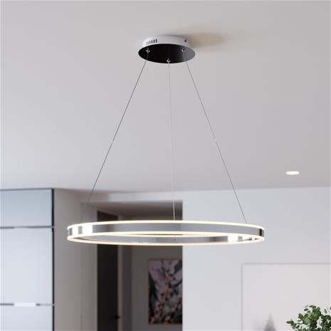LED-riippuvalo Lyani, kromi, himmennettävä, 80 cm