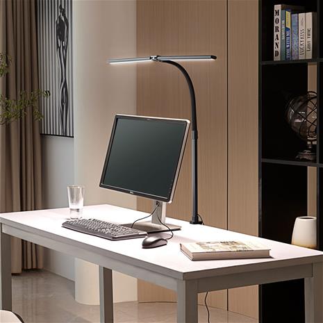 Lindby Nilay Homeoffice-LED-klipsilamppu, him. CCT