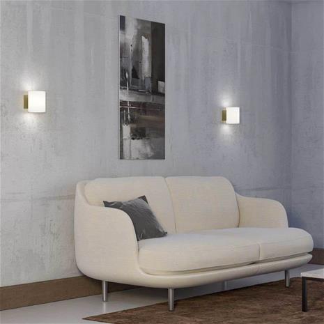 Herstal - Evoke Seinävalaisin IP44 Small Satin Brass/Opaali