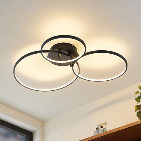 Lindby Rayk -LED-kattovalaisin, mattamusta – kuva 5/7