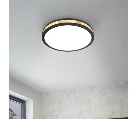 EGLO PESCAITO LOFT 2000LM Ø280 GULD/SORT