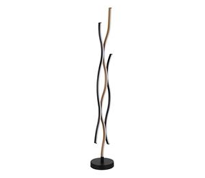 LED-lattiavalo Geronimo, korkeus 135 cm, musta/puunvärinen