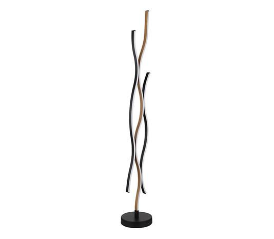 LED-lattiavalo Geronimo, korkeus 135 cm, musta/puunvärinen