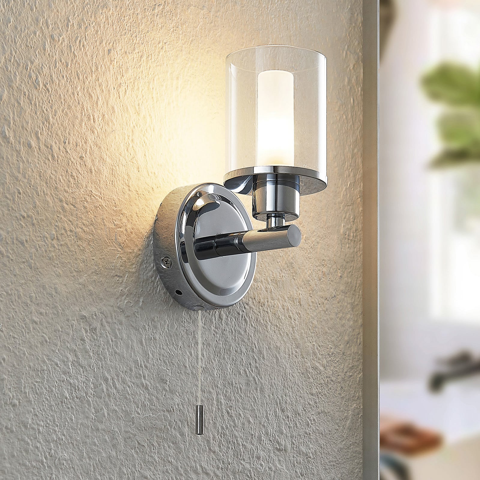 Vinza Seinävalaisin Chrome/Clear - Lindby - Olohuone - Moderni - Metalli - Yksilamppuinen