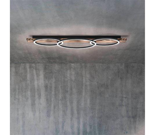 EGLO BOYAL LOFT LED 3L SORT/RUSTIK TRÆ