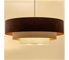 Brilagi - Riippuvalaisin kaapelilla LUNETA 3xE27/60W/230V halkaisija 80 cm ruskea/beige/kerma