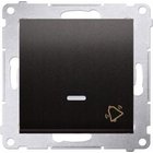 Simon 54 Switch ovikello sinisellä led-valolla, Matt Black