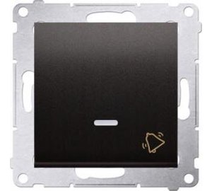 Simon 54 Switch ovikello sinisellä led-valolla, Matt Black