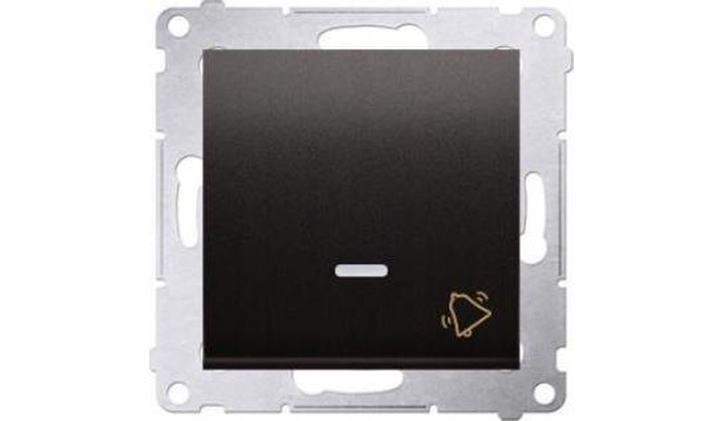 Simon 54 Switch ovikello sinisellä led-valolla, Matt Black