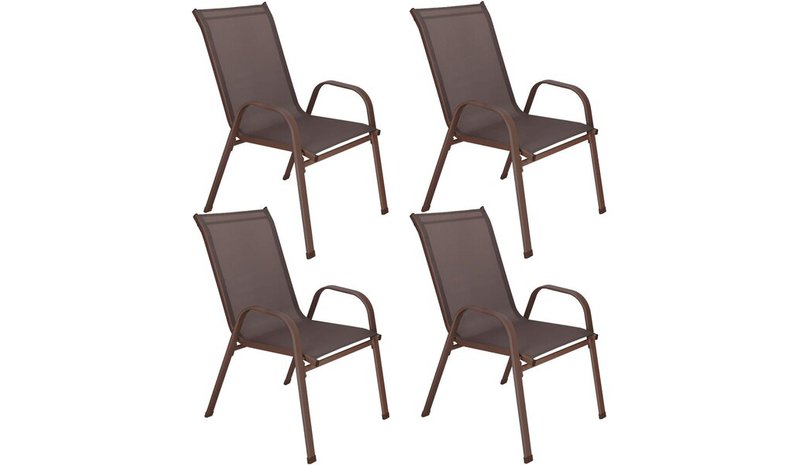 4 kappaleen ulkotuolisarja Springos GF0073, ruskea – kuva 1/1