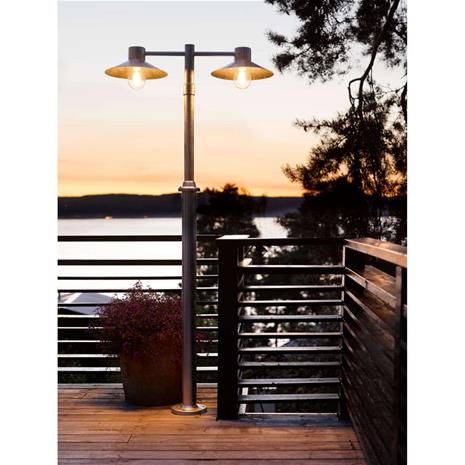 Norlys Lund 274 Pylväsvalaisin E27, 53W, IP54 Musta