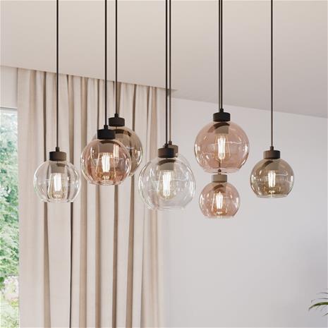 Riippuvalaisin Cubus, 8-lamp. kirkas/hunaja/ruskea