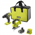 Ryobi ONE+ Akkukonesarja R18CK2PJ-1X40S (5133006747) 18V 1x4,0Ah, R18PD3 + R18JS