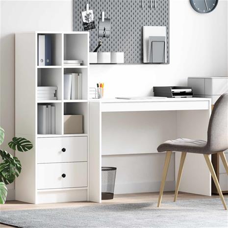 vidaXL Pöytä laatikon kanssa 2 pcs Valkoinen