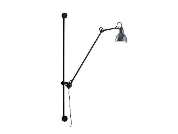 DCW - 214 Seinävalaisin Round Chrome/Black Lampe Gras – kuva 2/3