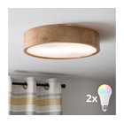 Brilagi - LED RGBW himmennettävä kattavalaisin CARVALHO 2xE27/15W/230V Wi-Fi tammi halkaisija 37,5 cm