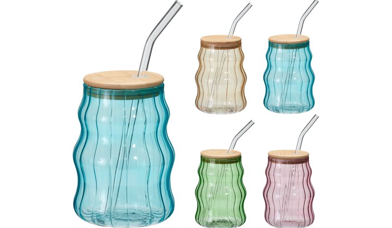 Juomalasi pillillä 500 ml – kuva 1/1