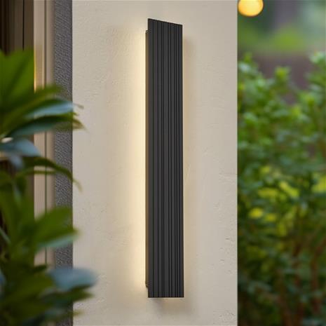Lucande LED-ulkoseinävalaisin Melira, pituus 60cm, tummanharmaa