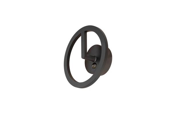 SLV - Q-Ring Seinävalaisin w/Sensor 3000K IP54 Black SLV