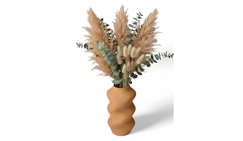 Simiu SCRUNCHED - Vase - 21cm - Caramel – kuva 1/1