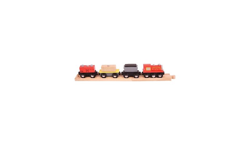 Bigjigs Wooden Freight Train - 9-piece.