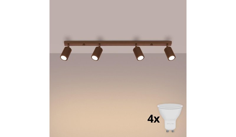 Brilagi - CRESTO-kohdevalaisin 4xGU10/10W/230V ruskea – kuva 1/1