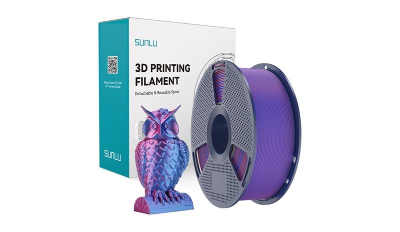 Sunlu PLA+ Silk kaksivärinen filamentti (punainen ja sininen) – kuva 1/5