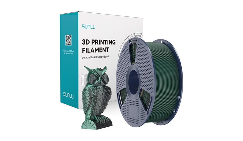 Sunlu PLA+ Silk kaksivärinen filamentti (musta ja vihreä) – kuva 1/6