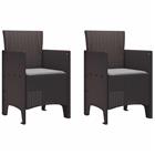 vidaXL Puutarhan Tuoli 2 pcs Ruskea Polypropeeni
