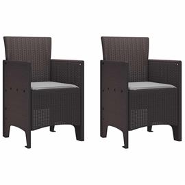 vidaXL Puutarhan Tuoli 2 pcs Ruskea Polypropeeni