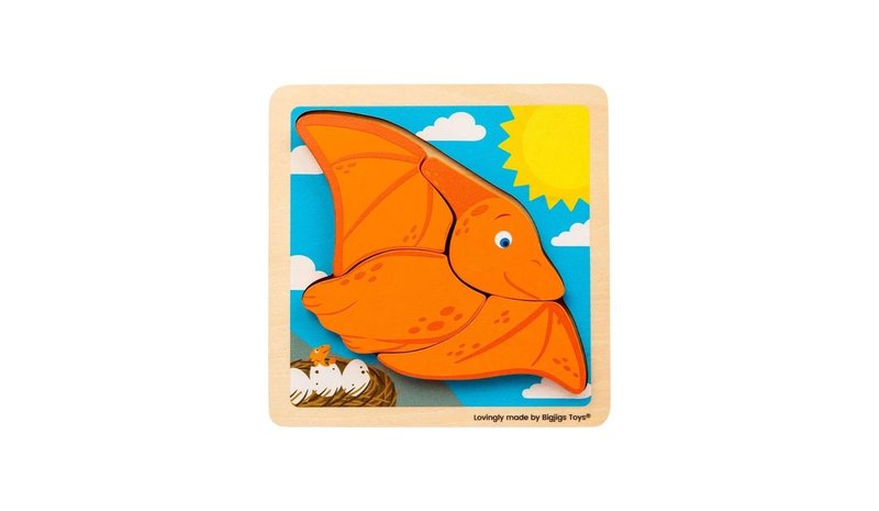 Bigjigs Wooden Shape Puzzle Pterodactyl - 4 pcs. – kuva 1/1