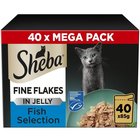 Sheba Fine Flakes Fish Selection in Jelly, Kissan märkäruoka, Adult, 40 x 85 g