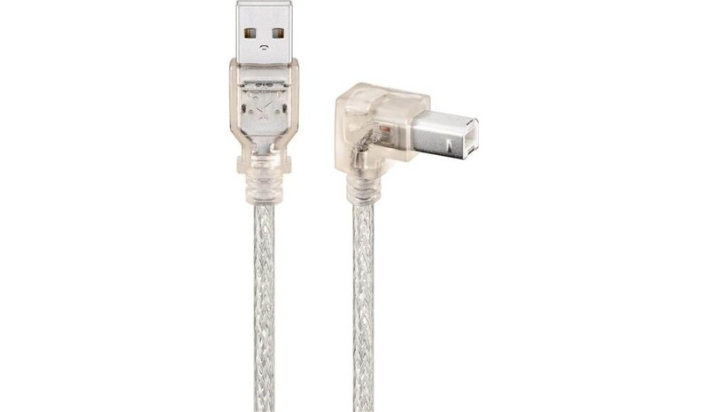 Pro USB 2.0 Hi-Speed cable 90° transparent – kuva 1/1