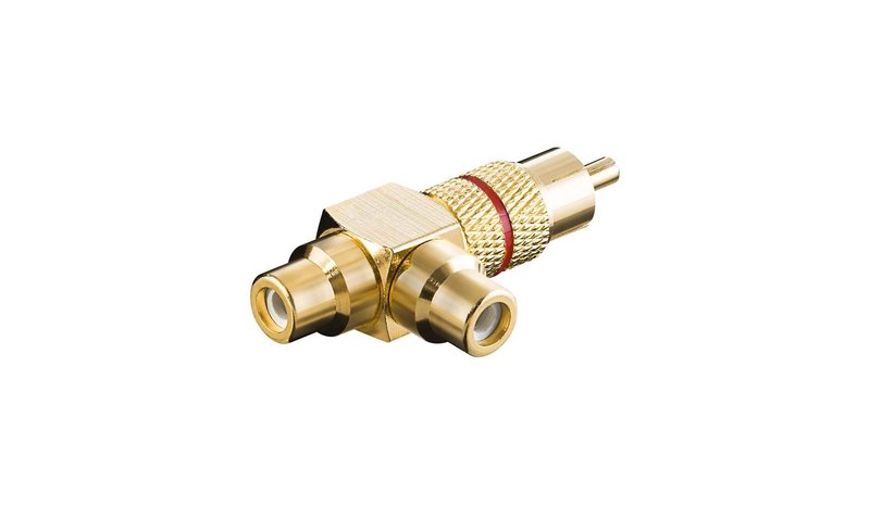 Pro Audio adapter RCA T-plug - Punainen