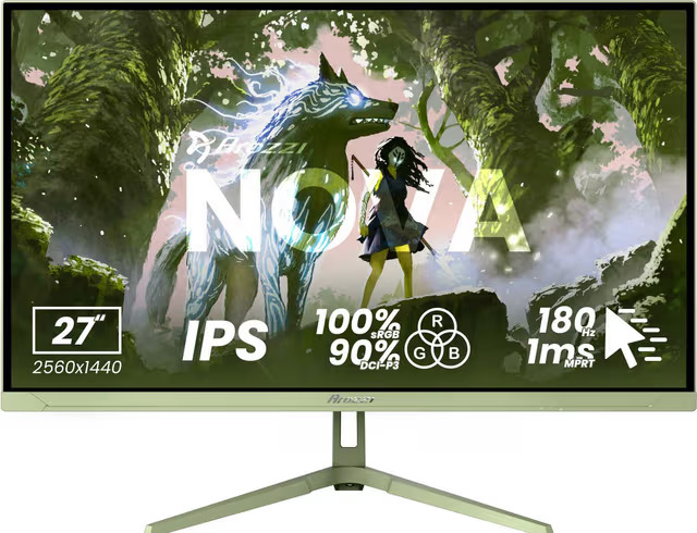 Arozzi Nova QHD | IPS | 180 Hz | 27" pelinäyttö (vihreä)