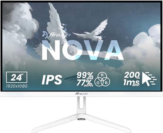 Arozzi Nova AZ-NO-24T1K200-WT (24"), näyttö