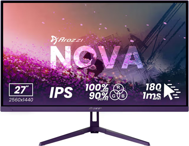 Arozzi Nova QHD | IPS | 180 Hz | 27" pelinäyttö (violetti)