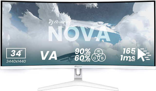 Arozzi Nova AZ-NO-34T2K165-WT (34"), näyttö