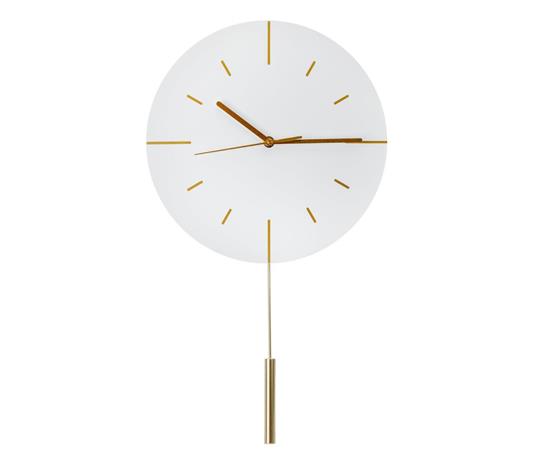 Seinäkello heilurilla pr. 30 cm 1xAA valkoinen/kulta – kuva 1/1