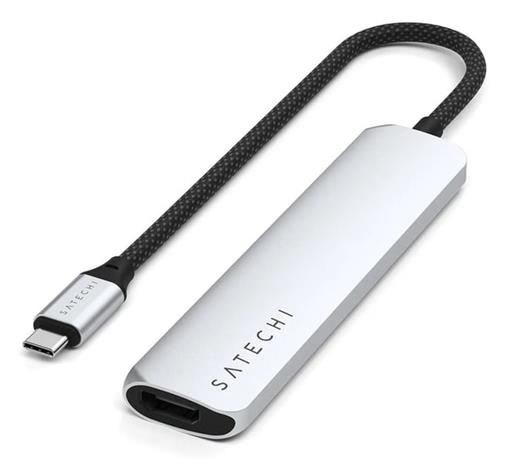 Satechi 6-in-1 USB-C Slim Multiport -sovitin - hopea