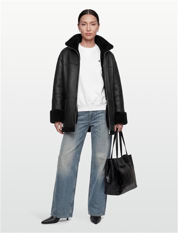 TOTEME Signature Shearling Jacket - Black - M