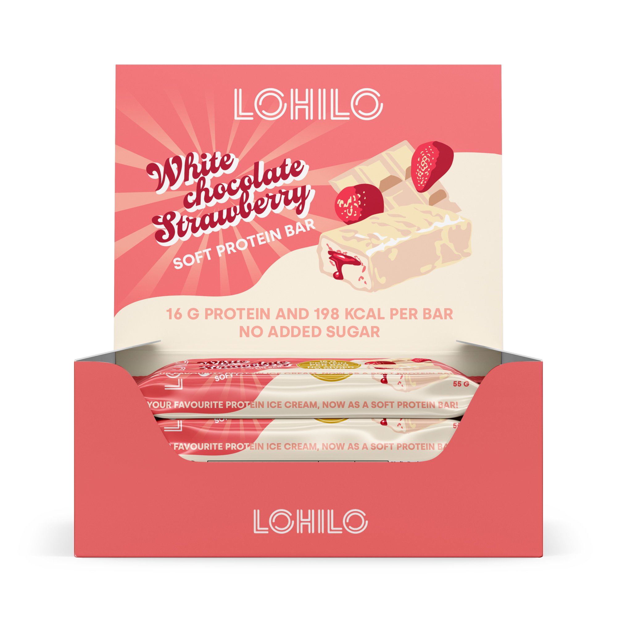 LOHILO White Chocolate Strawberry 12x55g proteiinipatukka