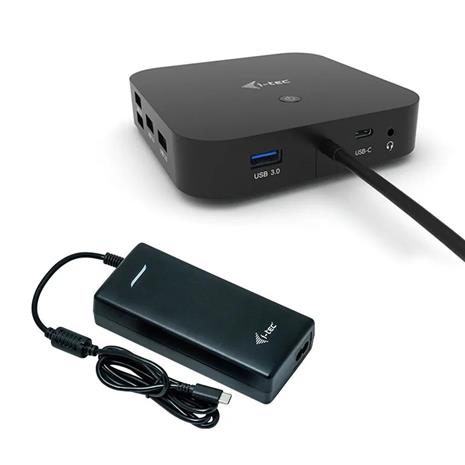 i-tec - USB-C 2x4K -telakointiasema, 100 W PD-virtalähde