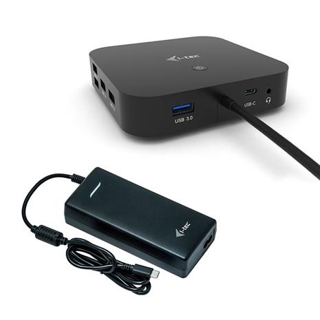 i-tec - USB-C 2x4K -telakointiasema, 100 W PD-virtalähde