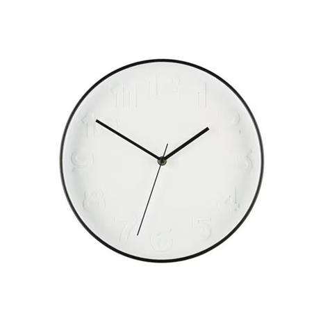 Seinäkello 30 cm - analoginen, valkoinen/svart