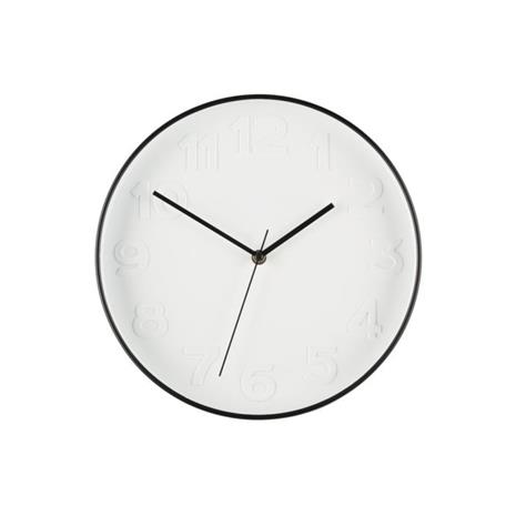 Seinäkello 30 cm - analoginen, valkoinen/svart