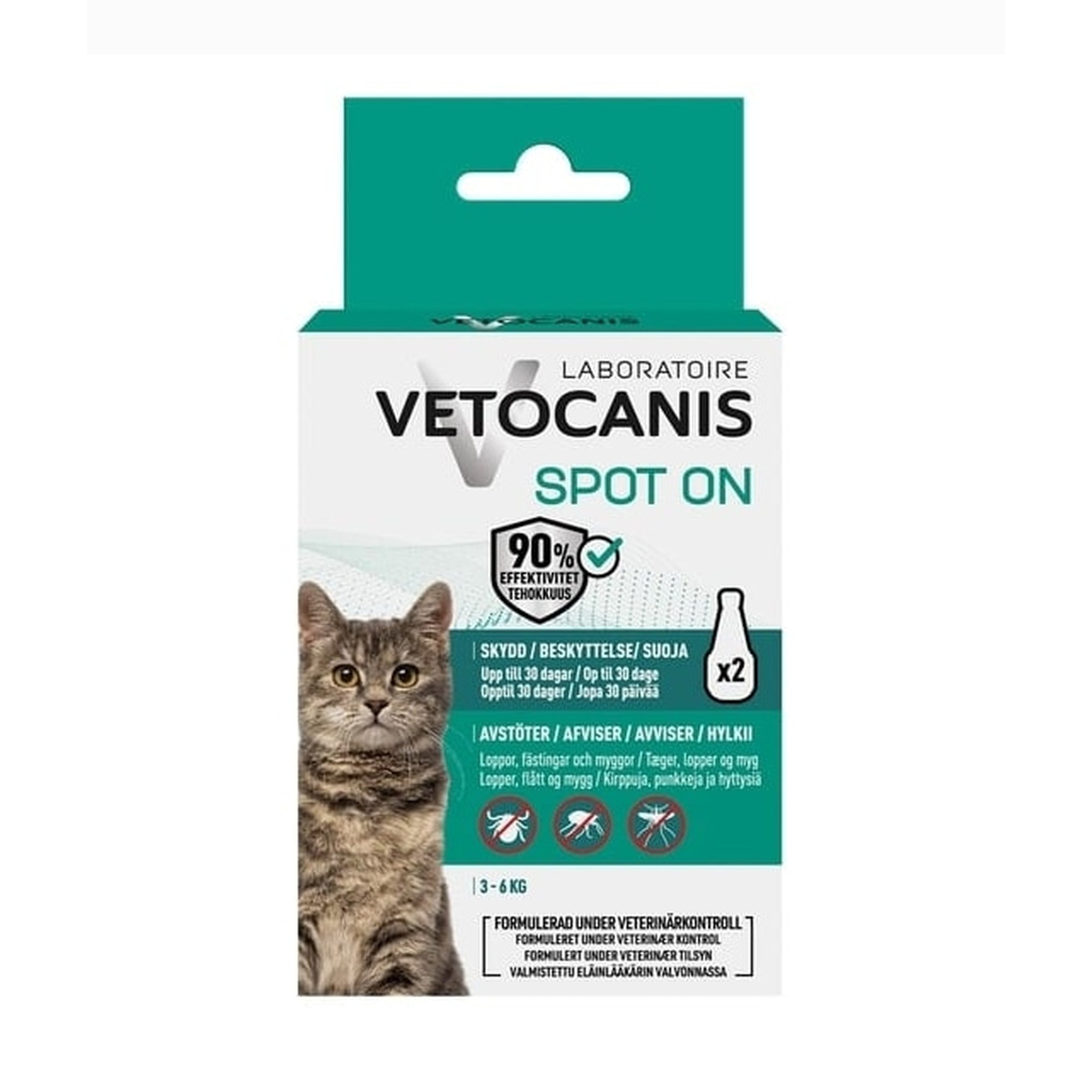 Vetocanis Anti-parasite Spot on Cat 2 x 1,2 ml kissan loiskarkoite