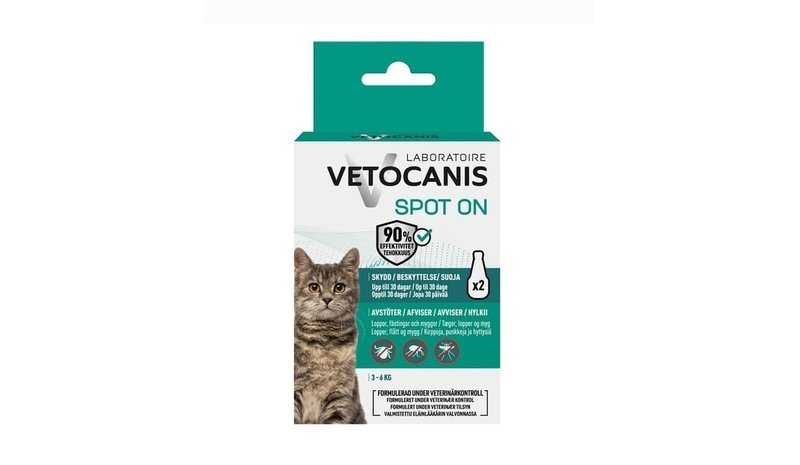 Vetocanis Anti-parasite Spot on Cat 2 x 1,2 ml kissan loiskarkoite – kuva 1/2