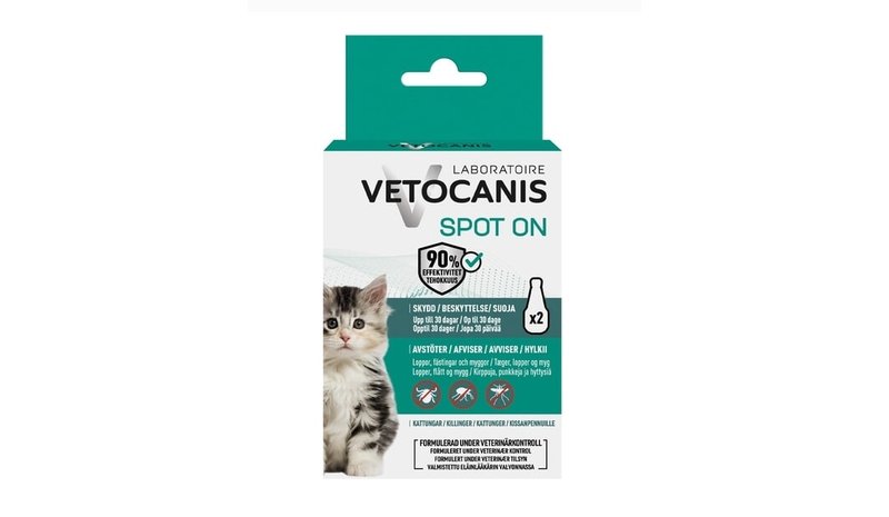 Vetocanis Kitten 2 x 0,6 ml Anti-parasite Spot on kissanpennun loiskarkoite – kuva 1/2